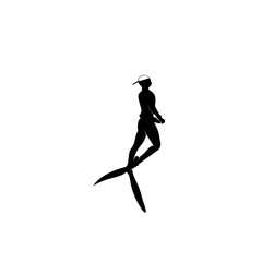 Minimalist diving art logo