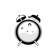 Minimalist alarm clock water art logo