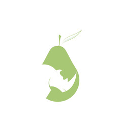 Minimalist rhino fruit art logo