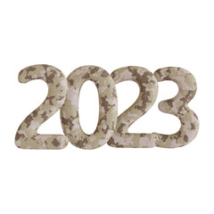 Number 2023 new year 3d render