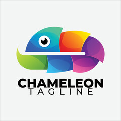 Gradient Chameleon vector logo design icon template