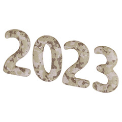 Number 2023 new year 3d render