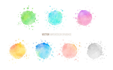 vector watercolor splashes; background for title and logo