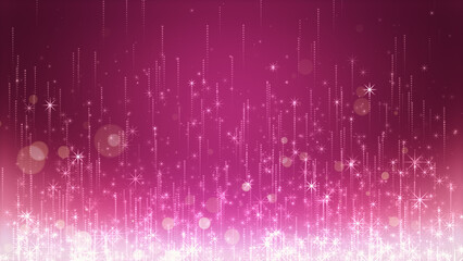 カラフルな背景にキラキラしたパーティクルが上昇する画像