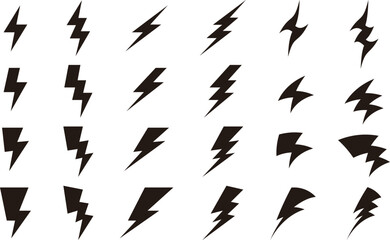 Thunder material. Lightning bolt icon. stormy weather.