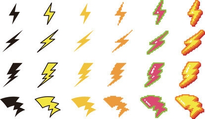 Thunder material. Lightning bolt icon. stormy weather.