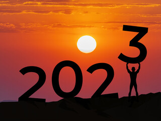2023, new year eve greetings and happy new year photo.