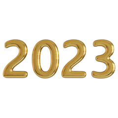 Number 2023 new year 3d render