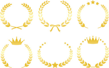 勝利を表す月桂樹のフレームセット