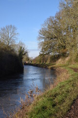 the canal next to the edstone aquaduct frozen over