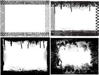 Splatter Paint Texture . Distress Grunge background . Scratch, Grain, Noise rectangle stamp . Black Spray Blot of Ink.Place illustration Over any Object to Create Grungy Effect .abstract vector. 