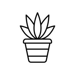 pot flower icon vector design template simple and modern