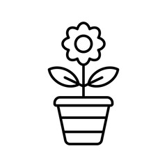 pot flower icon vector design template simple and modern