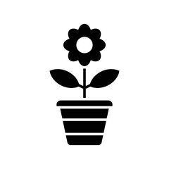 pot flower icon vector design template simple and modern