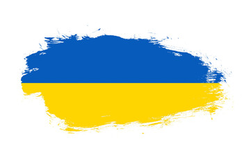 Flag of ukraine on white stroke brush background