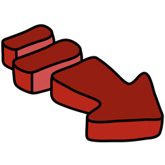 right arrow filled outline icon
