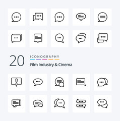 20 Cenima Line icon Pack. like comment. chatting. messages. message. chat