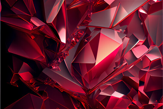 Premium AI Image  A close up of a pile of red crystals with a bright light  generative ai