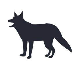 Obraz premium fox animal black silhouette