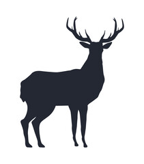 Naklejka na ściany i meble reindeer animal black silhouette