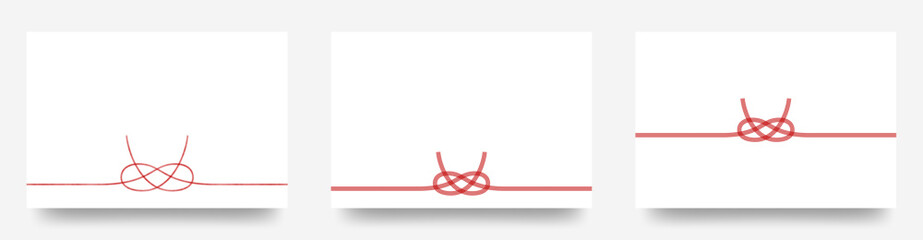 水引デザイン あわじむすび三種類セットの　ポストカードサイズのベクターメッセージカード/背景/壁紙