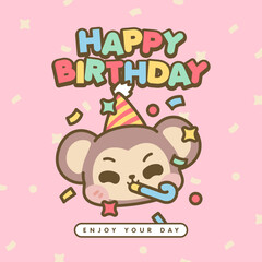 HAPPY BIRTHDAY CUTE KAWAII ANIMALS