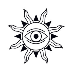 esoteric eye in sun