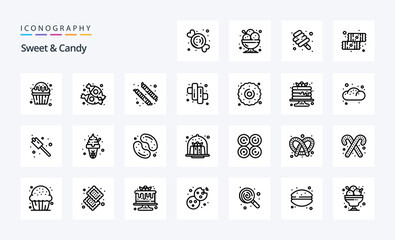 25 Sweet And Candy Line icon pack