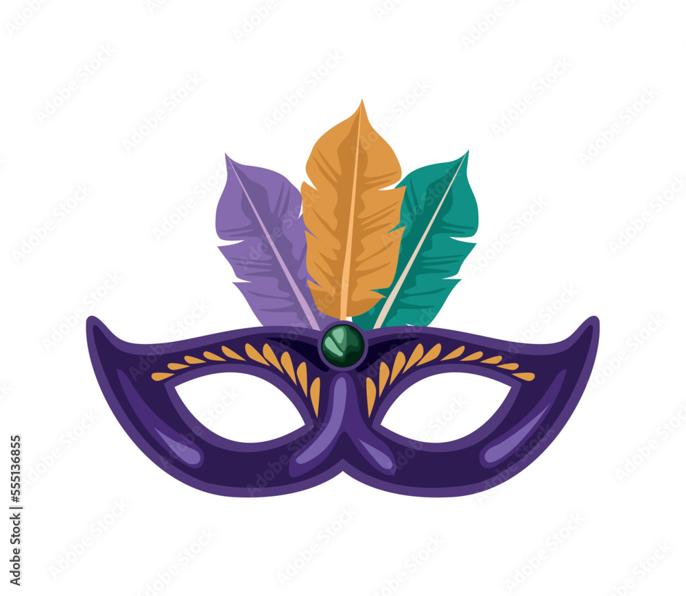 Wall mural purple mardi gras mask