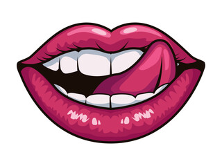 sexy mouth pop art style