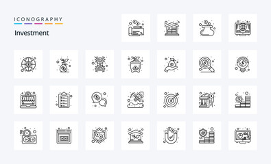 25 Investment Line icon pack