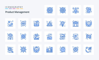 25 Product Management Blue icon pack