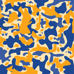 blue and yellow camouflage pattern vector