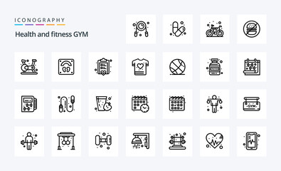 25 Gym Line icon pack