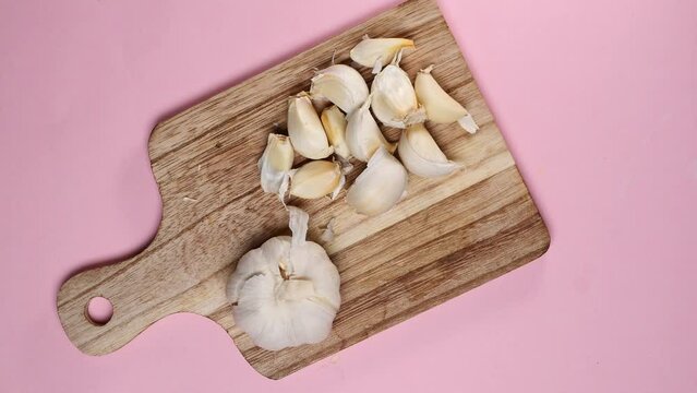 close up pf garlic on white background,