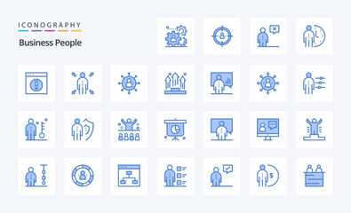 25 Business People Blue icon pack