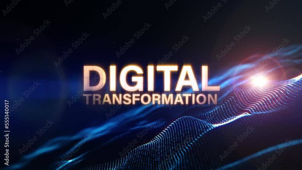 Poster digital transformation text abstract science technology futuristic 3d cinematic title background. an