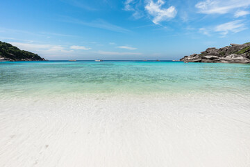 Beautiful nature of the islands in the sunny day with the Andaman Sea background at Similan Islands, island No.8 at Similan national park, Phang nga Thailand