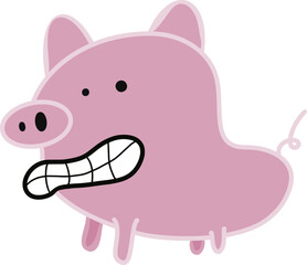 vector abstract cute Pig isolate 