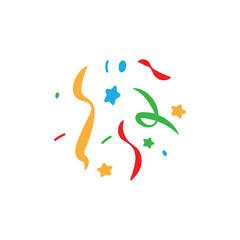 Hand drawn confetti birthday clipart illustration isolated