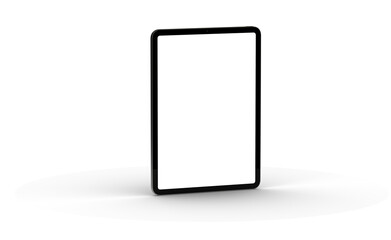 Fototapeta na wymiar 3D brandless tablet with empty screen isolated on white background