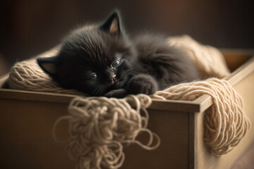  a cute little black kitten