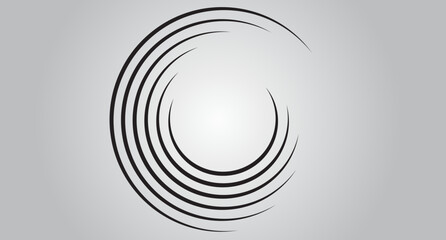 Black circle speed lines isolated. Abstract speed lines in circle form, vector. For geometric art, elements design, logo, print materials and placard template. Abstract speed lines circles background