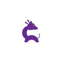 vector illustration of a giraffe for an icon, symbol or logo. giraffe flat logo