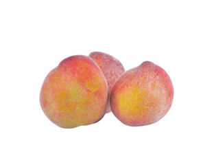 Ripe peach fruit isolated on   transparent png