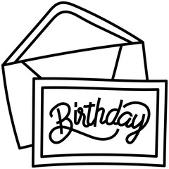 BIRTHDAY CARD line icon