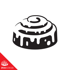 ticky bun vector glyph icon. Pastry and sweet food symbol. 