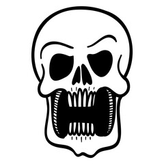 evil skull with open mouth.