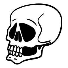 funny skull from the side. vector graphic