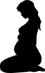Silhouette of a pregnant woman vector illustration.